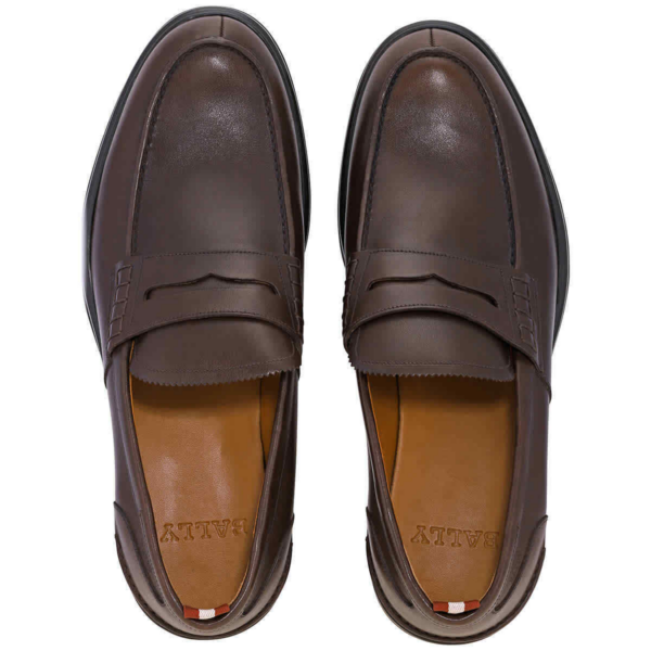 Giày Bally Mody Leather Penny Loafers 'Brown' 6216761 - Ảnh 3