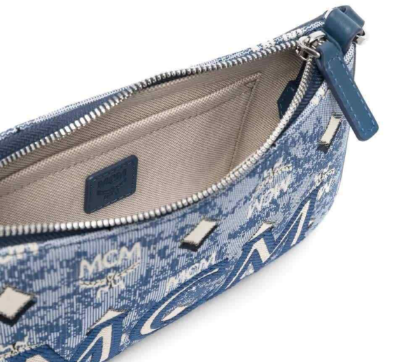 Túi MCM Ladies Vintage Jacquard Monogram 'Blue' MWSBATQ01LU - Ảnh 3