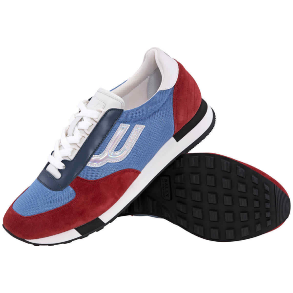 Giày Bally Cotton And Suede Gavino Low-Top 'Blue Red' 6228470 - Ảnh 2