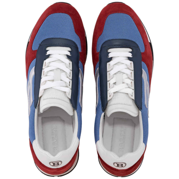 Giày Bally Cotton And Suede Gavino Low-Top 'Blue Red' 6228470 - Ảnh 3