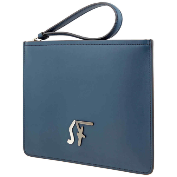 Ví Salvatore Ferragamo Firenze Logo 'Blue' 24A341-723805 - Ảnh 5