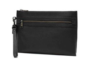 Alternative view of Ví Coach Pebbled Leather Academy Pouch 'Black' 32175-BLK