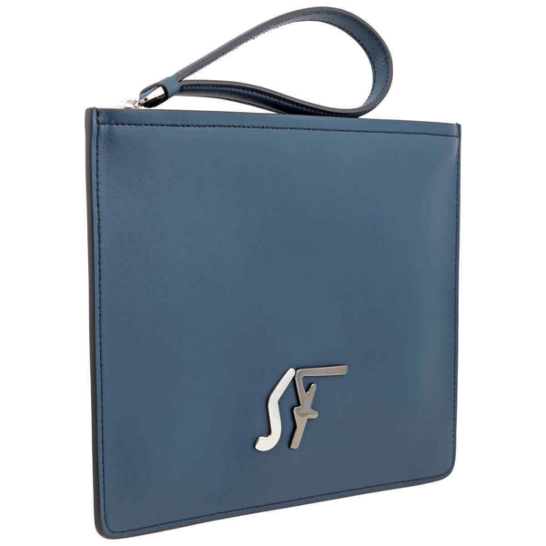 Ví Salvatore Ferragamo Firenze Logo 'Blue' 24A341-723805 - Ảnh 4