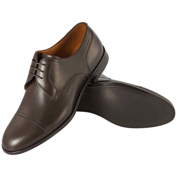 Giày Bally Brustel Cap Toe Leather Lace-up Derby 'Coffee' 6211825 - Ảnh 2