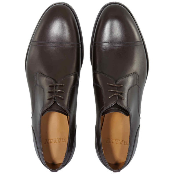 Giày Bally Brustel Cap Toe Leather Lace-up Derby 'Coffee' 6211825 - Ảnh 3