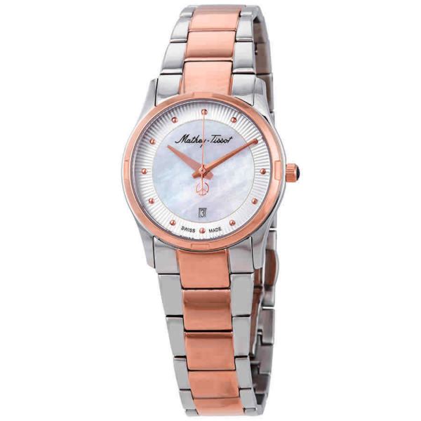 Đồng Hồ Mathey Tissot Elisa 'White Rose Gold' D2111BI