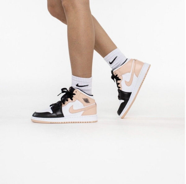 Giày Nike Air Jordan 1 Mid GS 'Crimson Tint' 554725-133 - Ảnh 2