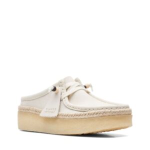 Giay Clarks Wallabee Cup Low 'White Suede' 261-64430