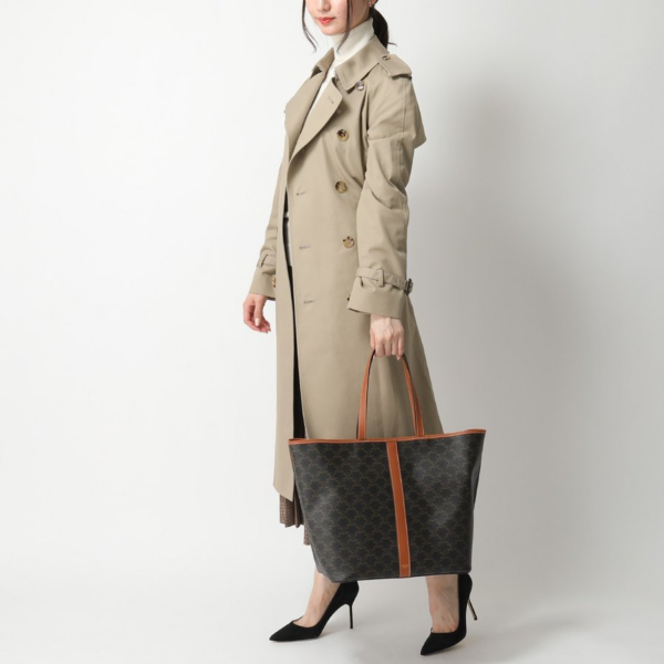 Túi Celine Medium Cabas In Triomphe Canvas Tan 191112CAS-04LU - Ảnh 6
