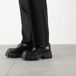 Giay Prada Brushed Leather Monolith Loafers 'Black' 1D649M-B4L-F0002