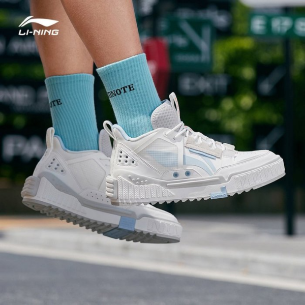 Giày Li Ning Fashion White Middle Cut Classic Casual AGCR31-2 - Ảnh 2