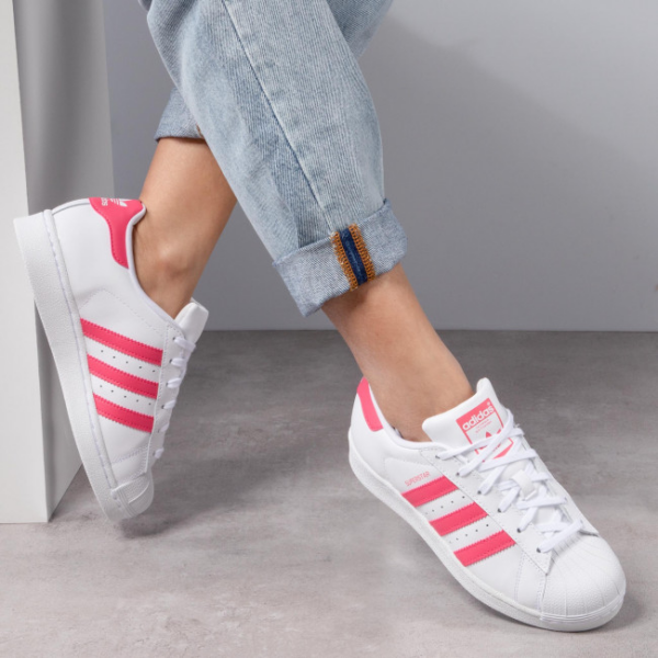 Giày Adidas Superstar J 'White Real Pink' CG6608 - Ảnh 4
