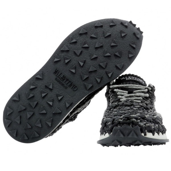 Giày Valentino Crochet Sneakers 'Black' VY0S0E41ZXB388 - Ảnh 5