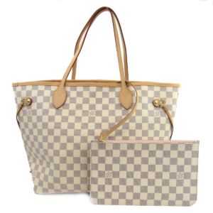 Túi Louis Vuitton Neverfull NM Damier Azur Beige Handbag N41605