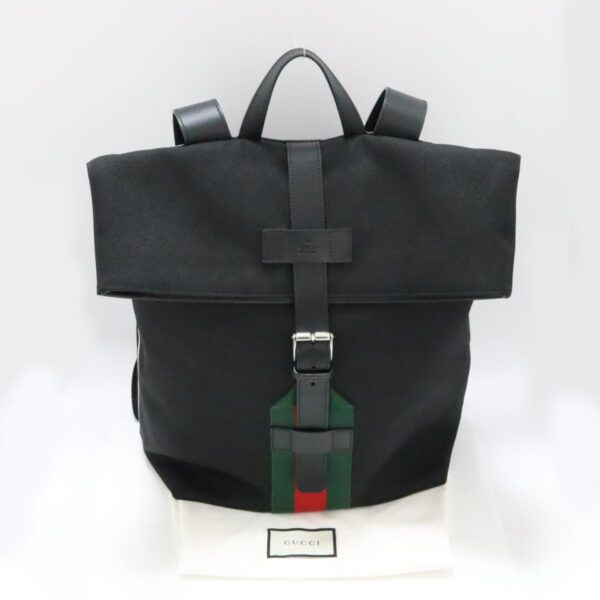 Balo Gucci Backpack Web Techno Canvas Black 619749 - Ảnh 5