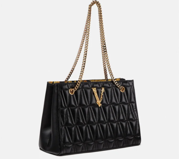 Túi Versace Virtus Quilted Small Tote Black DBFH778-DNATRS-DNMOV - Ảnh 3