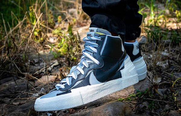 Giày Nike Blazer Mid sacai Black Grey BV0072-002 - Ảnh 6