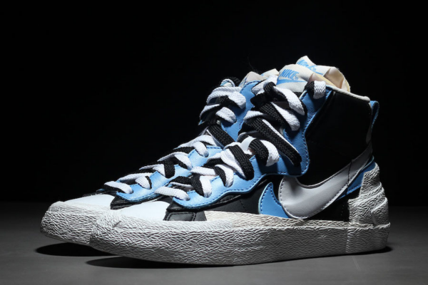 Giày Nike Sacai x Blazer Mid 'Black Blue' BV0072-001 - Ảnh 7