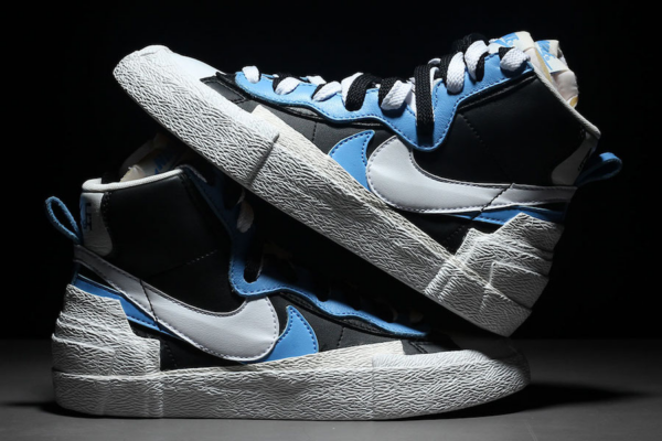 Giày Nike Sacai x Blazer Mid 'Black Blue' BV0072-001 - Ảnh 5