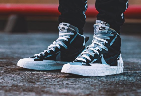 Giày Nike Blazer Mid sacai Black Grey BV0072-002 - Ảnh 2