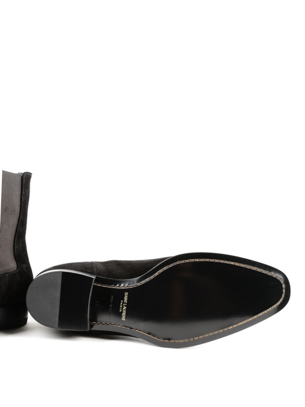 Giày Saint Laurent Wyatt Suede Chelsea Boot Black 443208BT3001000 - Ảnh 4