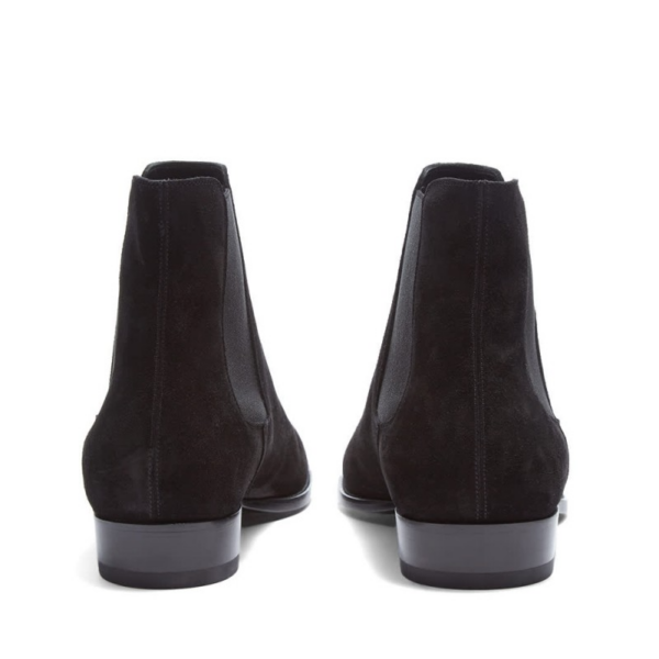 Giày Saint Laurent Wyatt Suede Chelsea Boot Black 443208BT3001000 - Ảnh 3