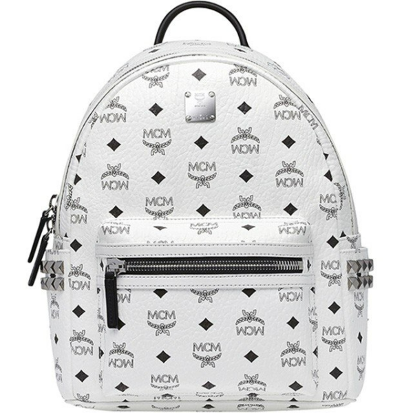 Túi MCM Stark Studs Backpack Visetos White MMK6SVE37WT001