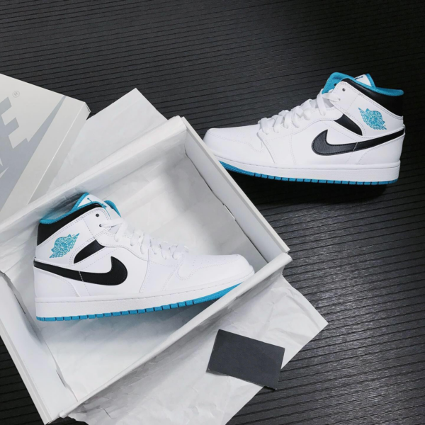 Giày Nike Air Jordan 1 Mid 'Laser Blue' 554724-141 - Ảnh 6