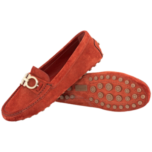 Alternative view of Giày Salvatore Ferragamo Ladies Berra Gancini Driver Moccasin 'Orange'