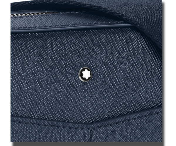 Túi Montblanc Blue Sartorial Zip Top Messenger Leather Cotton 128565 - Ảnh 2