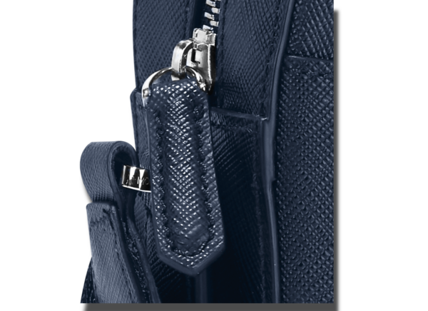 Túi Montblanc Blue Sartorial Zip Top Messenger Leather Cotton 128565 - Ảnh 3
