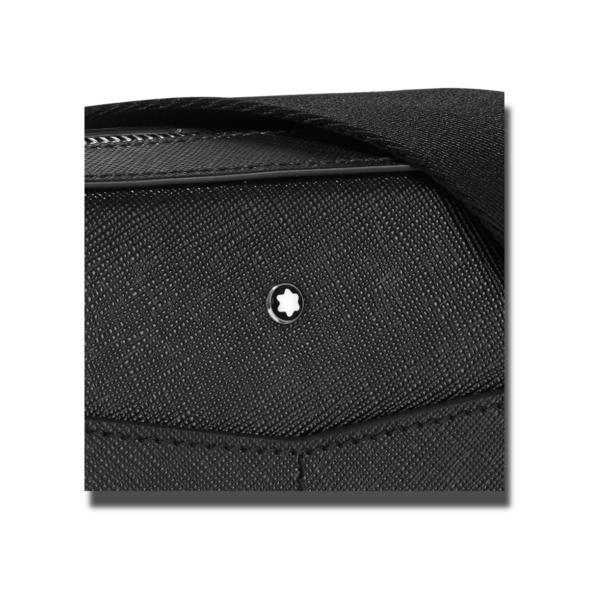 Túi Montblanc Black Sartorial Zip Top Messenger Leather Cotton 128564 - Ảnh 5
