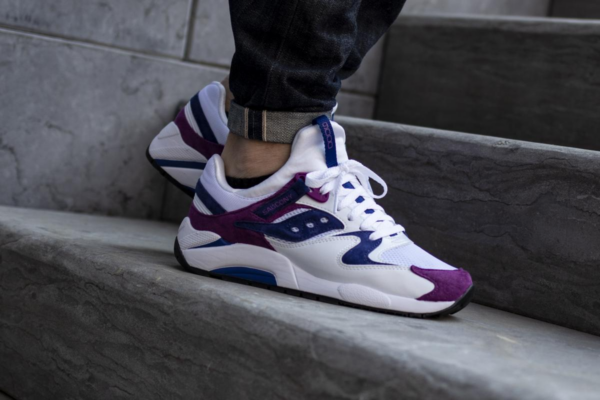 Giày Saucony Grid 9000 Premium Suede 'White Purple' S70439-2 - Ảnh 7