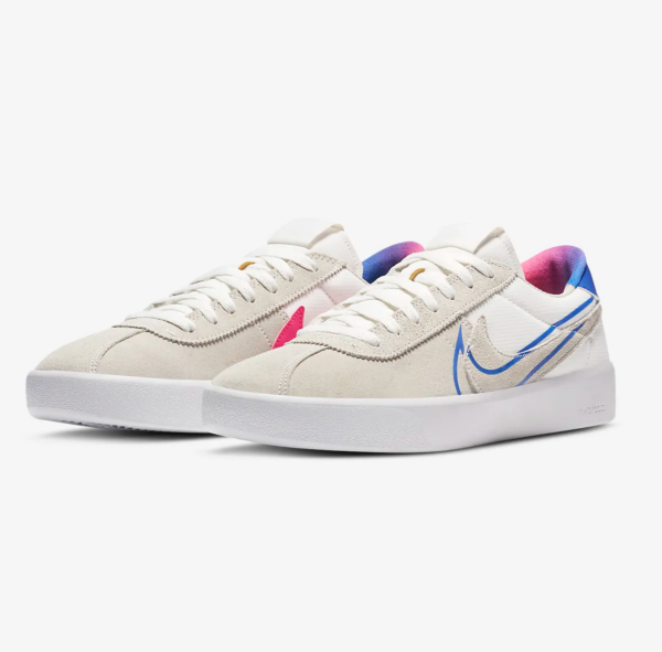 Giày Nike SB Bruin React T White Blue Pink Suede CV5980-100 - Ảnh 3
