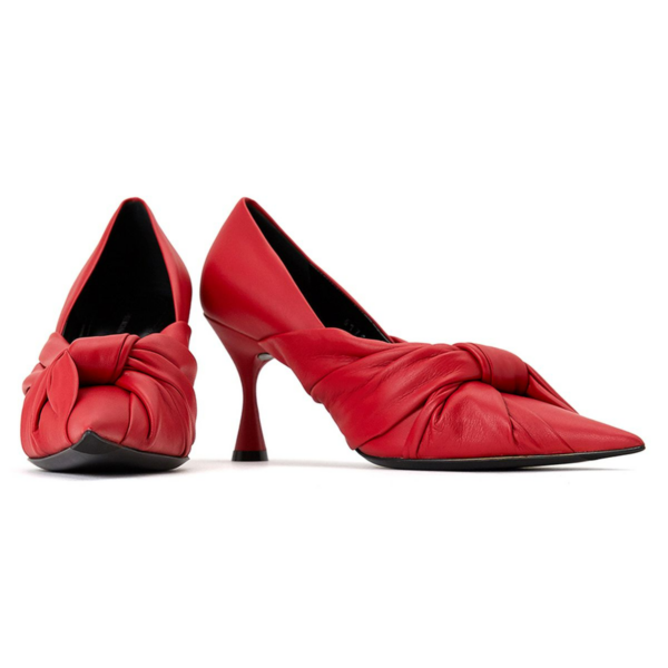 Giày Balenciaga Drapy Pumps In Red 617578 WA2M0 6511 - Ảnh 6