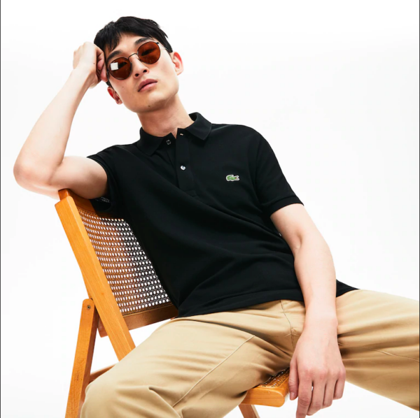 Áo Lacoste Petit Piqué Slim Fit Black - Ảnh 2