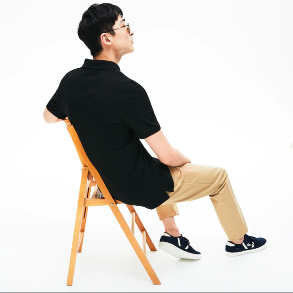 Áo Lacoste Petit Piqué Slim Fit Black - Ảnh 3