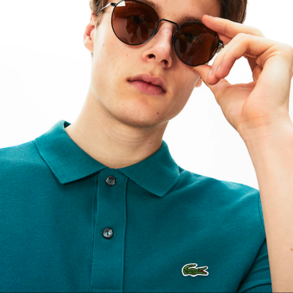 Áo Lacoste Petit Piqué Polo Shirt Blue - Ảnh 4