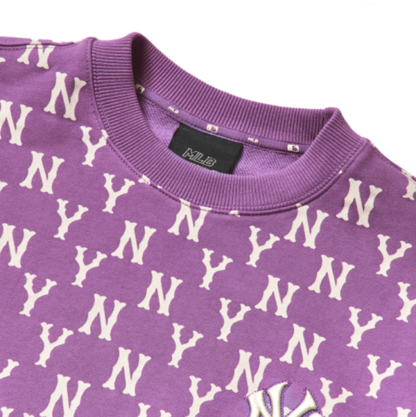Áo MLB Monogram Allover Bag Big Logo Overfit Sweatshirt Purple - Ảnh 2