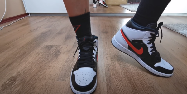 Giày Nike Air Jordan 1 Mid GS 'Chile Red' 554725-075 - Ảnh 11
