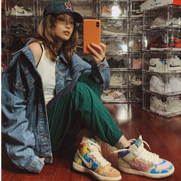 Giày Nike Thomas Campbell x SB Dunk High 'What The' 918321-381 - Ảnh 3