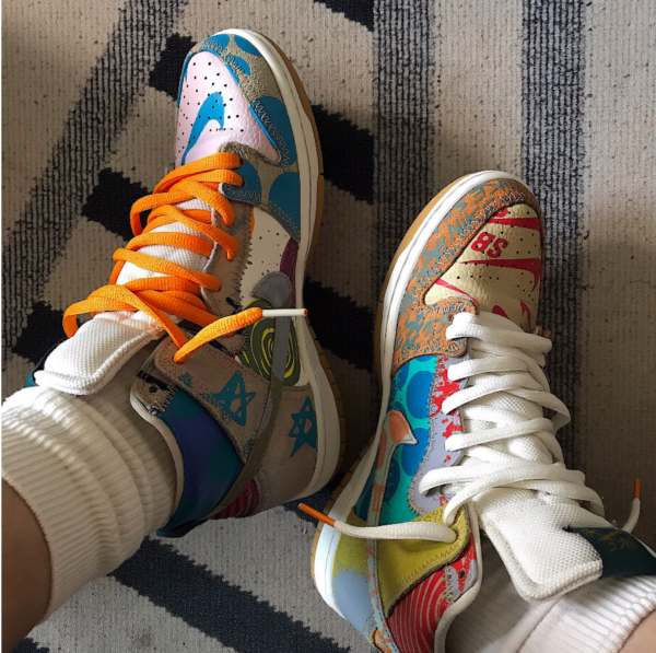 Giày Nike Thomas Campbell x SB Dunk High 'What The' 918321-381 - Ảnh 2