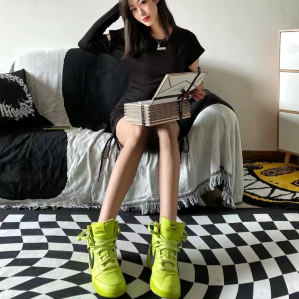 Giày Nike AMBUSH x Dunk High 'Flash Lime' CU7544-300 - Ảnh 6