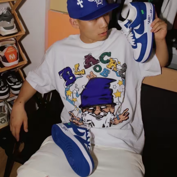 Giày Nike Air Force 1 Low x Louis Vuitton Virgil Abloh 'White Blue' 1A9VAO - Ảnh 2