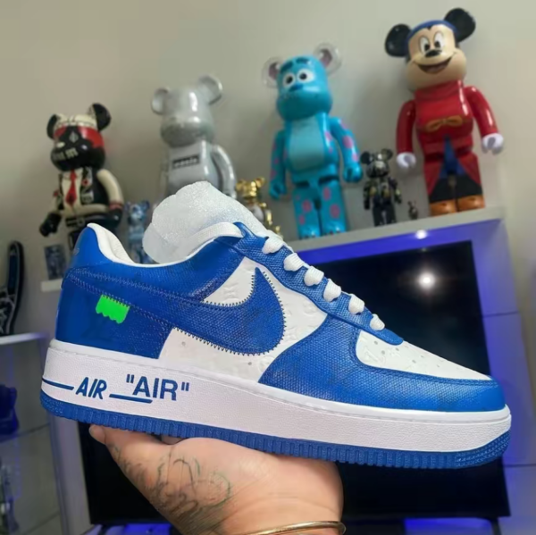 Giày Nike Air Force 1 Low x Louis Vuitton Virgil Abloh 'White Blue' 1A9VAO - Ảnh 4