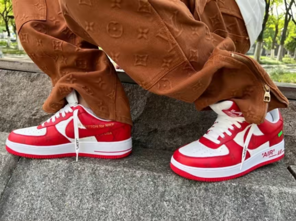 Giày Nike Air Force 1 Low x Louis Vuitton Virgil Abloh 'White Red' - Ảnh 4