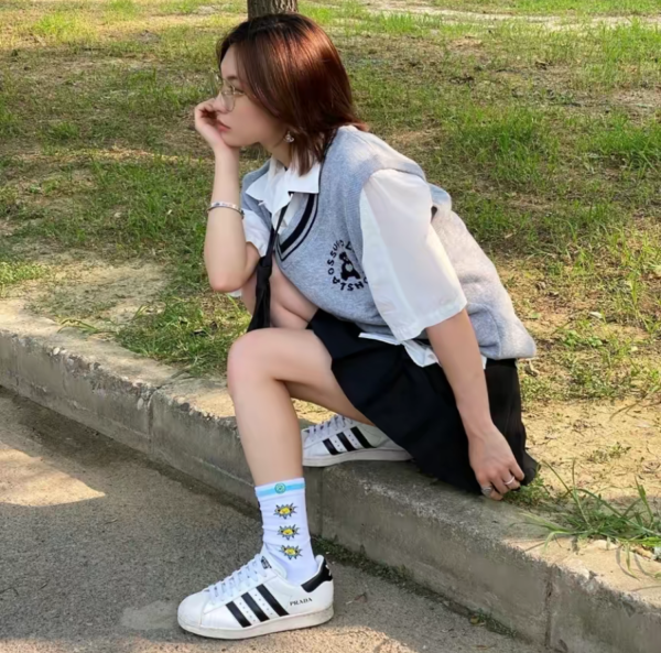 Giày Adidas Superstar x Prada 'White Black' FW6680 - Ảnh 4
