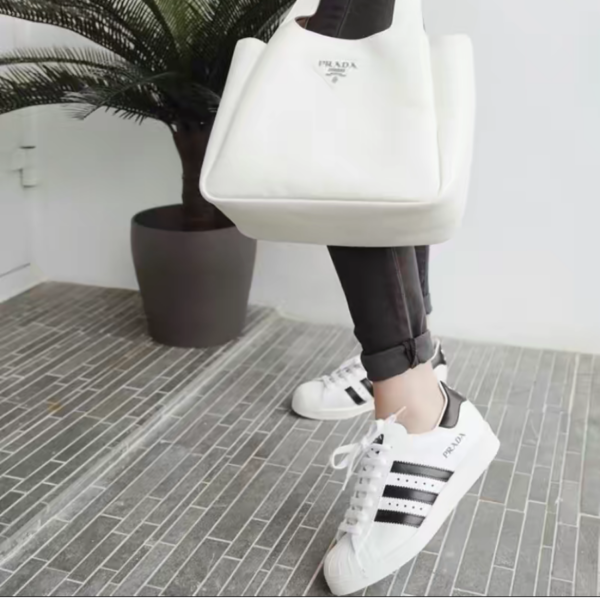 Giày Adidas Superstar x Prada 'White Black' FW6680 - Ảnh 2