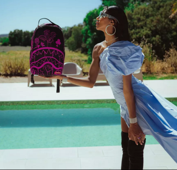 Balo Sprayground Drak Contrast Graffiti 'Black Pink' W0835726 - Ảnh 3