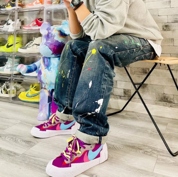 Giày Nike Blazer Low Sacai KAWS 'Purple Dusk' DM7901-500 - Ảnh 3